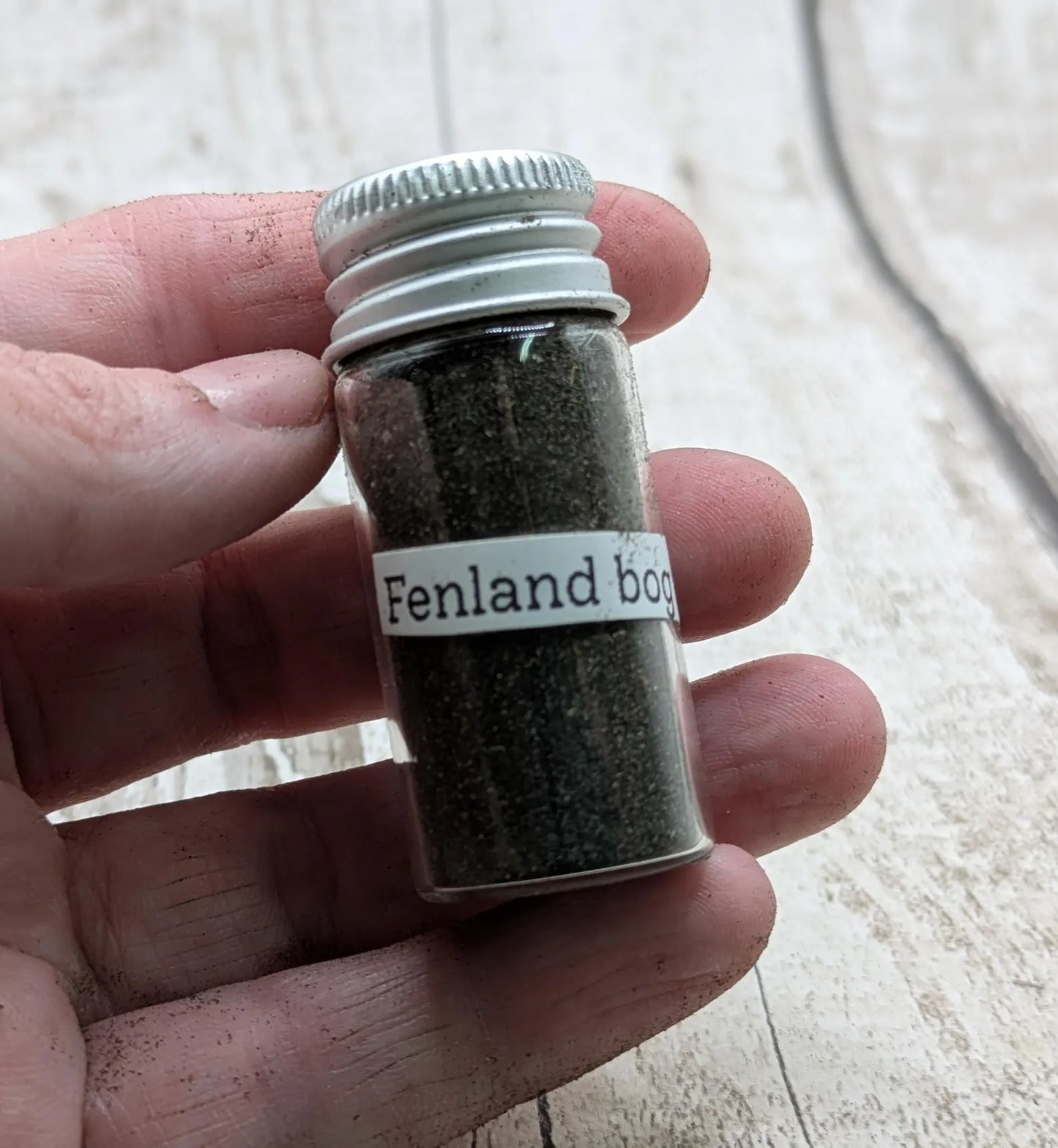 Fenland bog oak wood powder pouch.