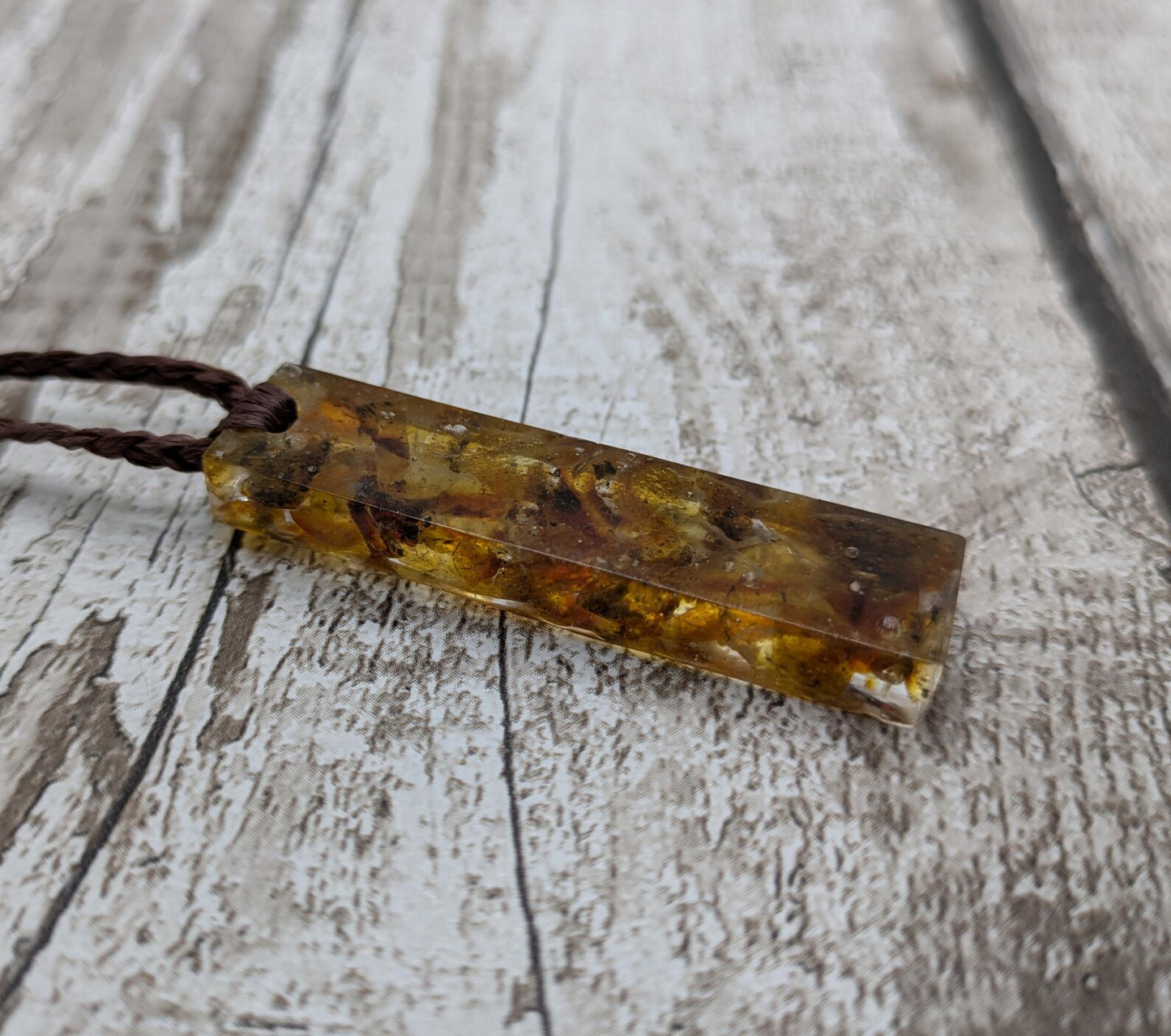 Baltic Amber resin cast pendant.