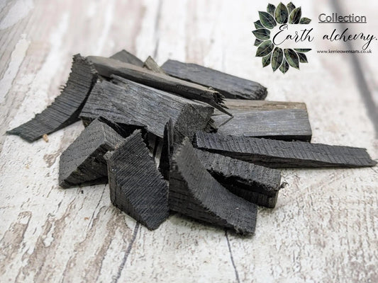 fenland bog oak offcuts pouch, spell ingredients.