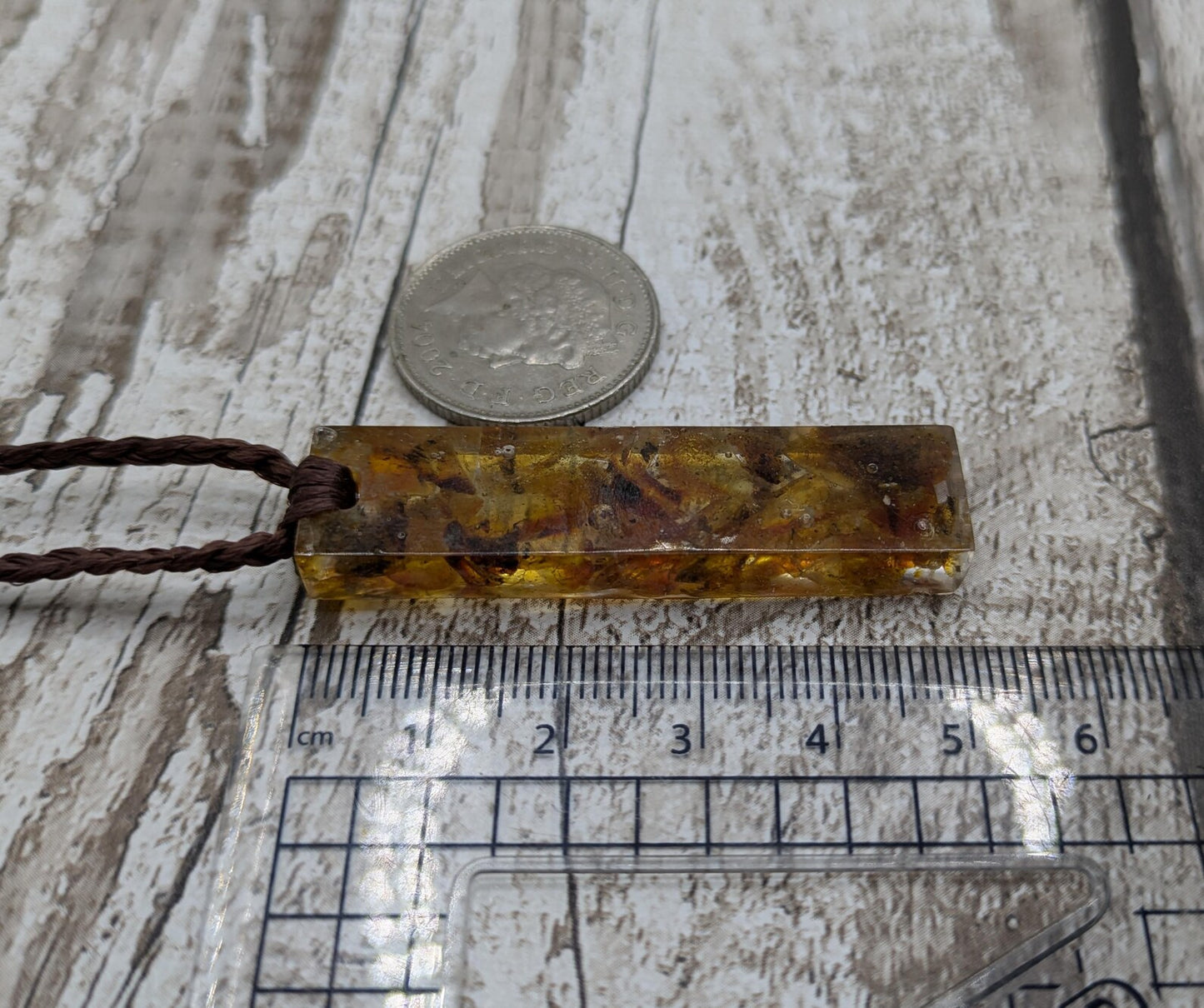 Baltic Amber resin cast pendant.