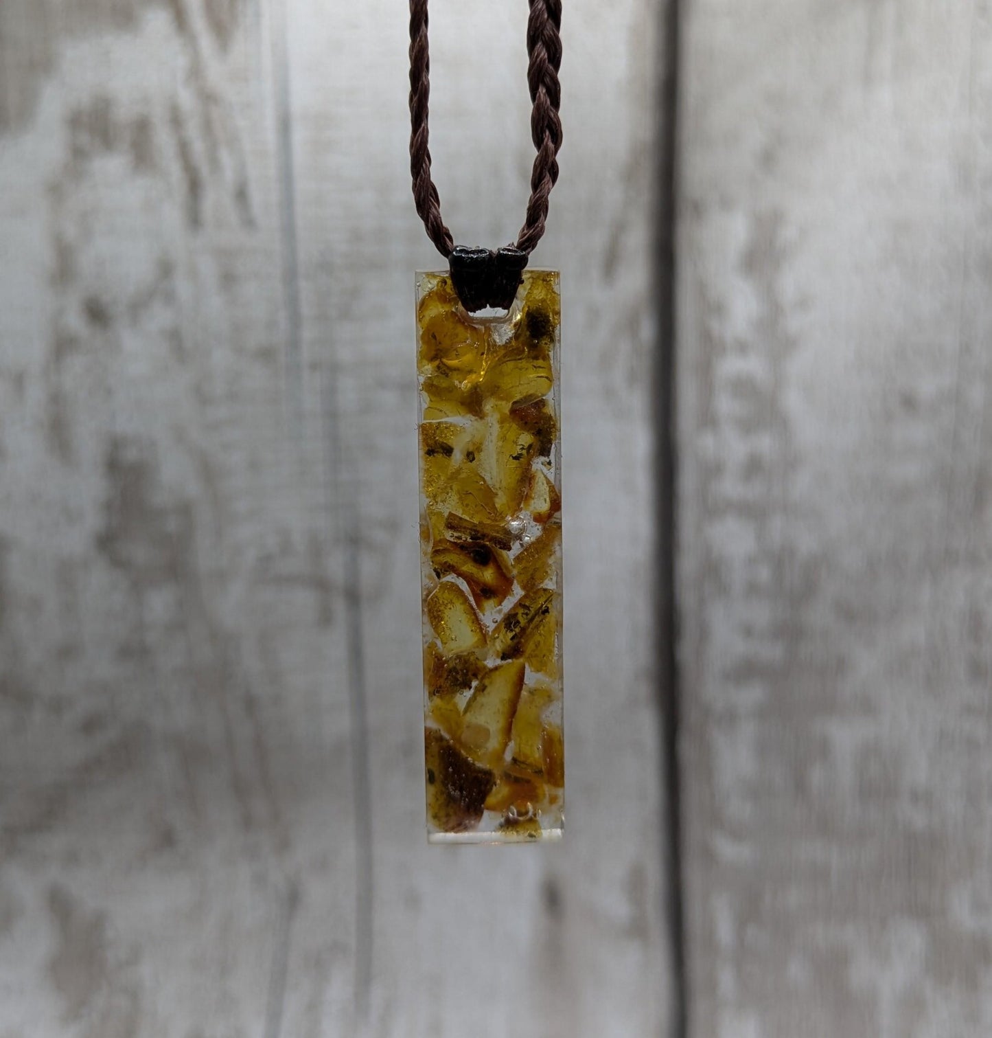 Baltic Amber resin cast pendant.