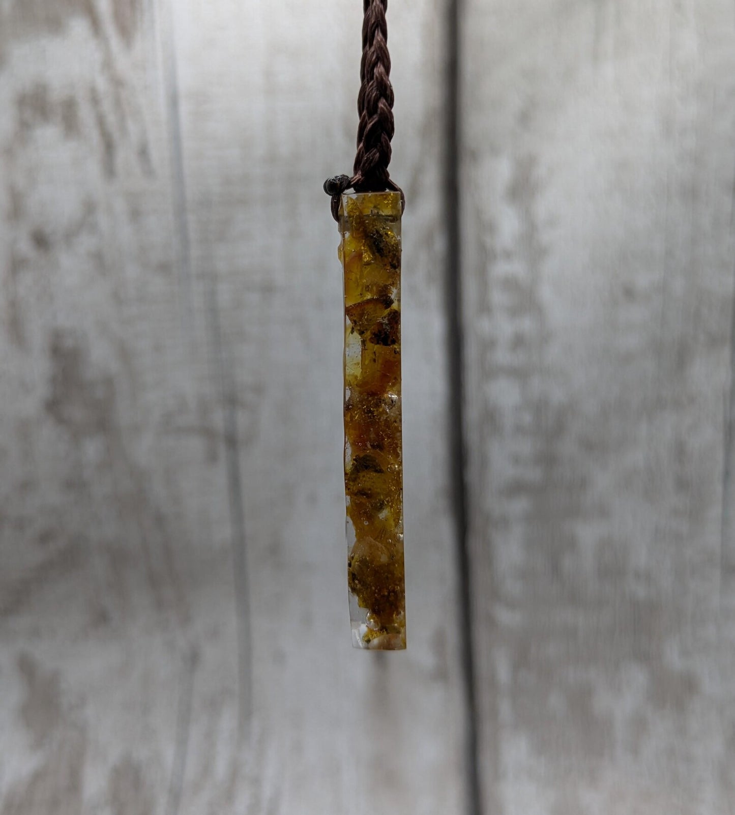 Baltic Amber resin cast pendant.