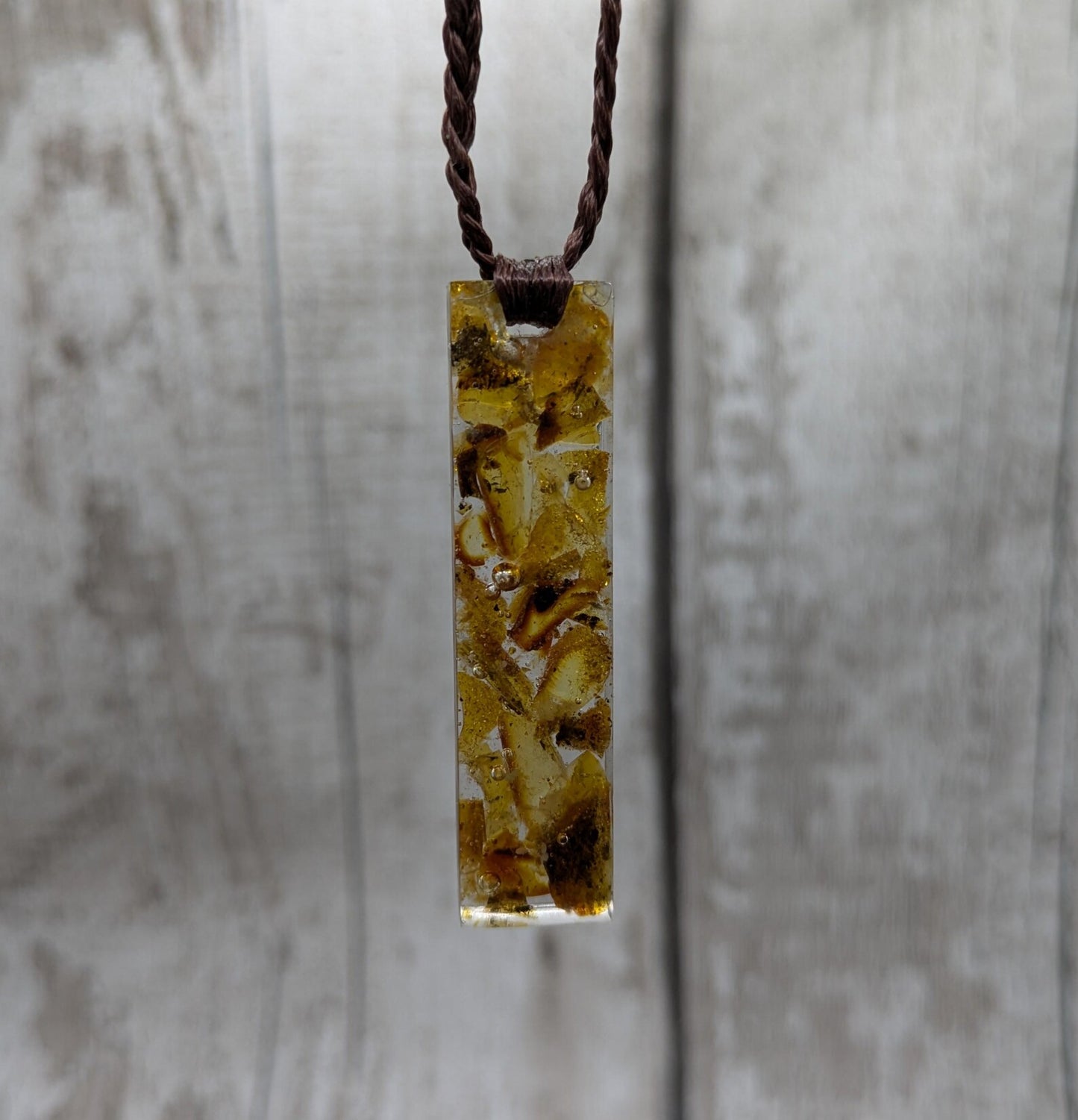 Baltic Amber resin cast pendant.