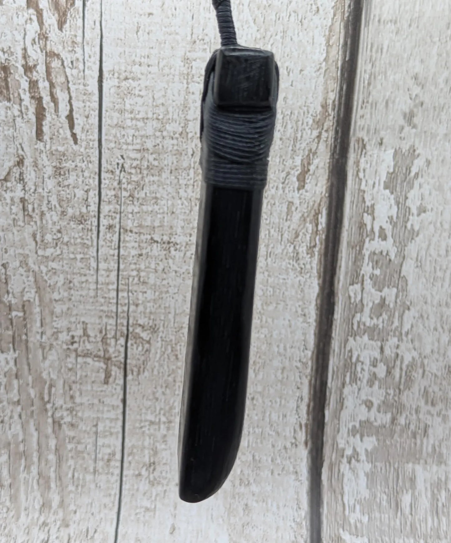 Fenland bog oak wood pendant hei toki adze with pāua shell and pounamu - Māori Inspired Adze, Ancient British Wood.