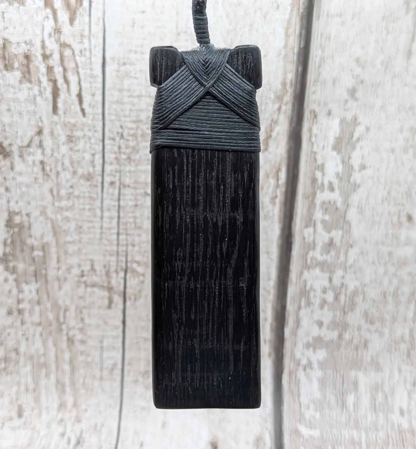 Fenland bog oak wood pendant hei toki adze with pāua shell and pounamu - Māori Inspired Adze, Ancient British Wood.
