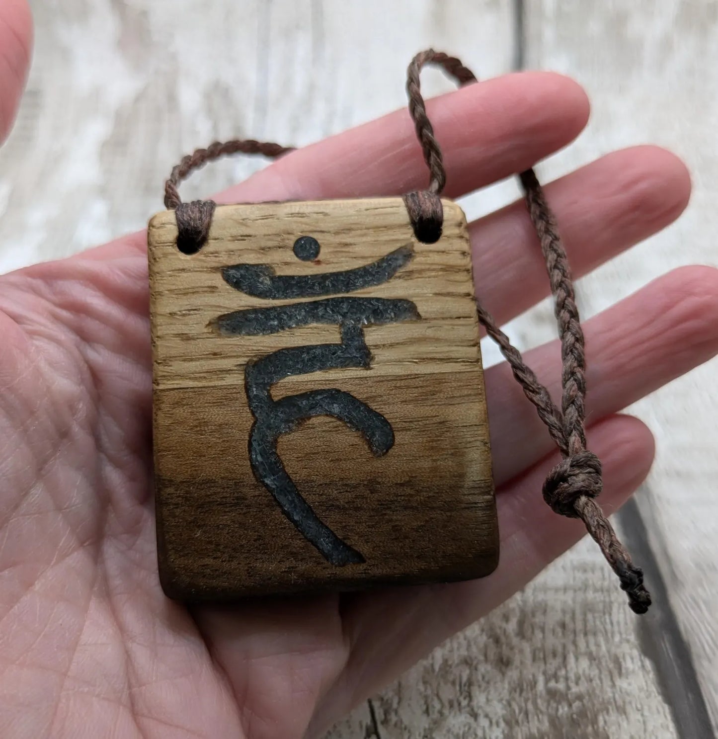 Oak and walnut throat chakra, blue kyanite Christmas decorations.