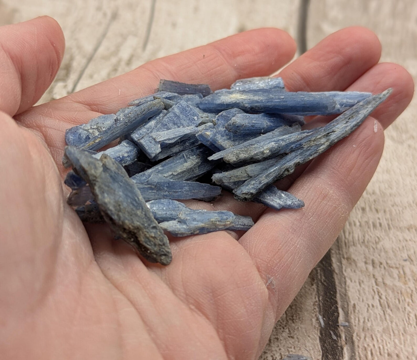 blue kyanite chips for craft and resin casting.