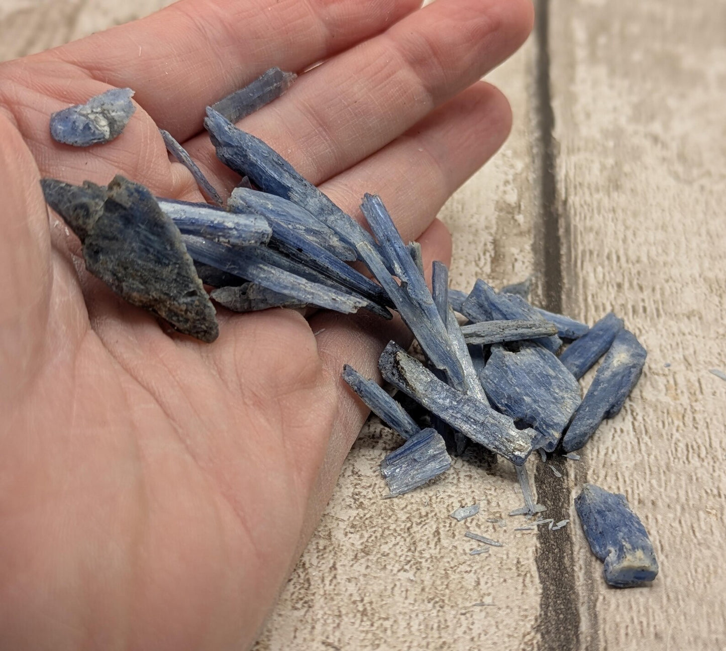 blue kyanite chips for craft and resin casting.