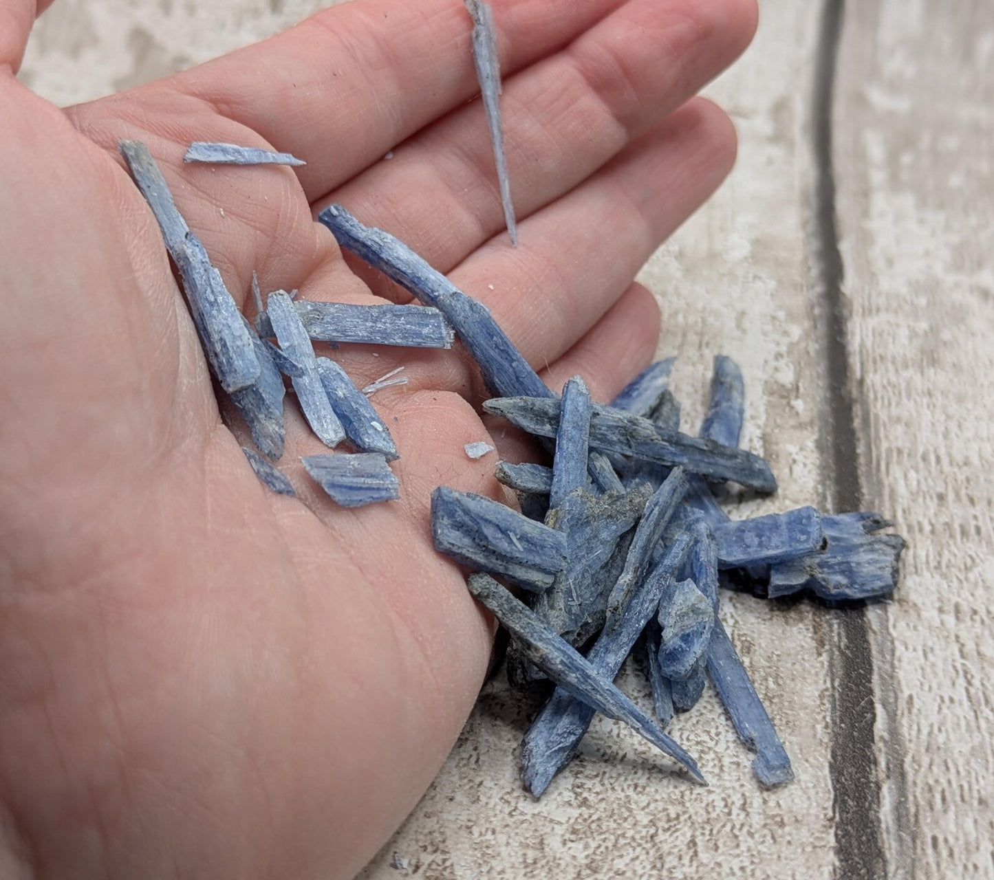blue kyanite chips for craft and resin casting.