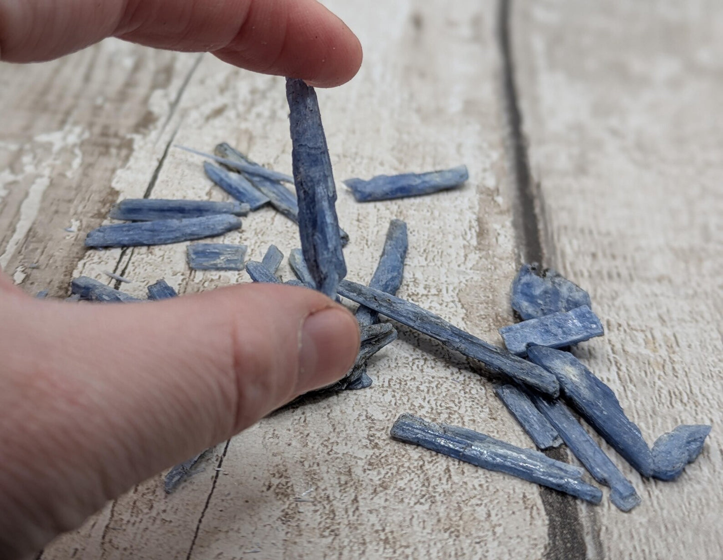 blue kyanite chips for craft and resin casting.