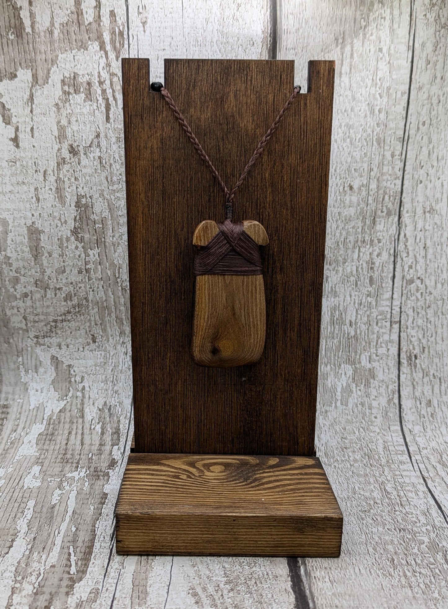 Laburnum wood, live edge, hey Toki adze pendant.