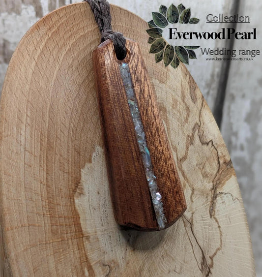 sepele mahogany wood pendant roimata teardrop pendant with white mussel shell inlay