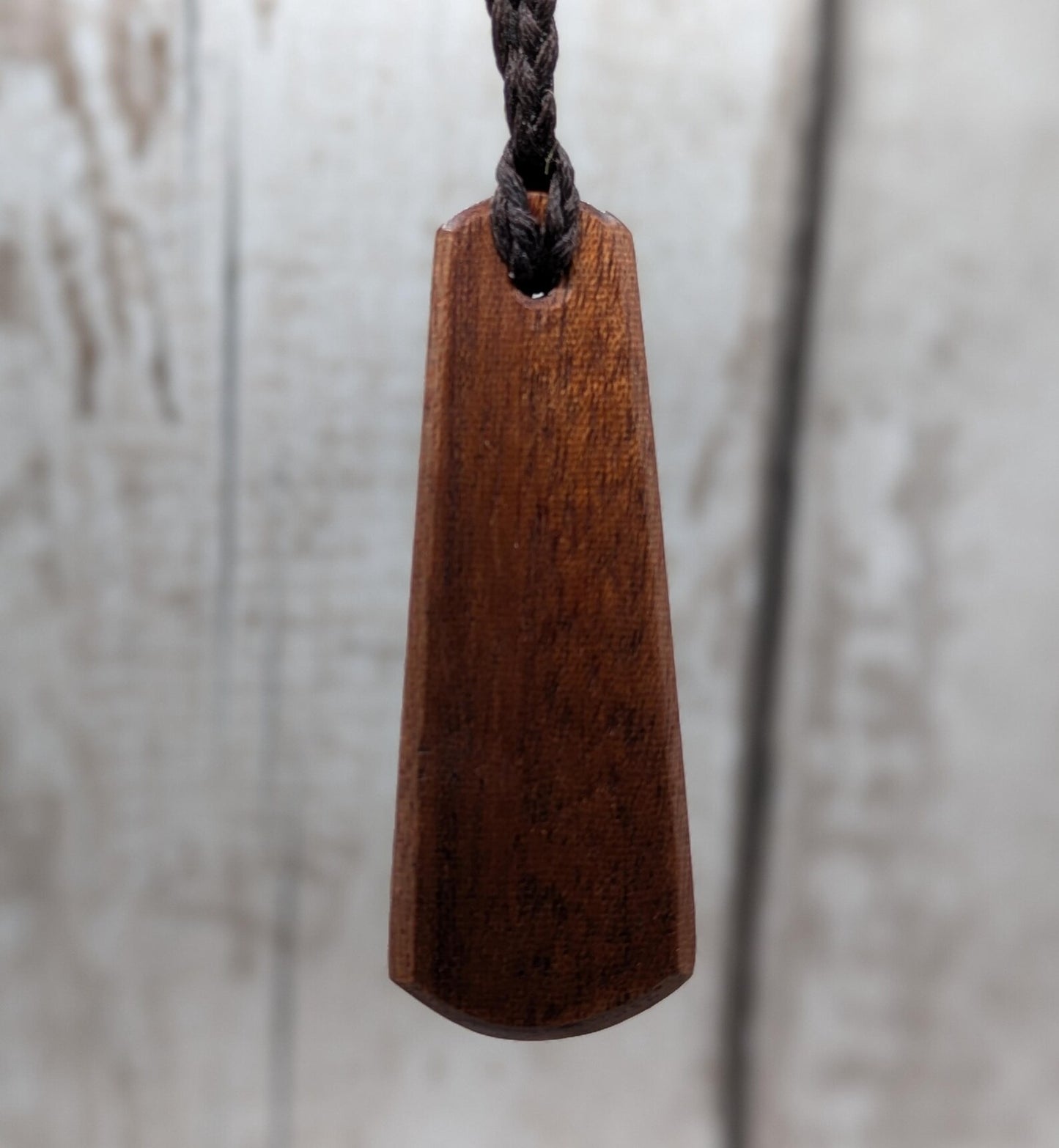 sepele mahogany wood pendant roimata teardrop pendant with white mussel shell inlay