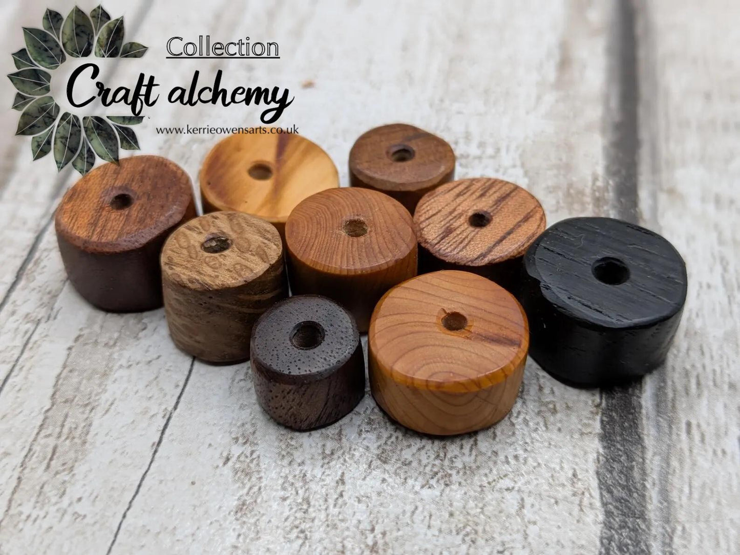 10 mixed random wooden tube beads.