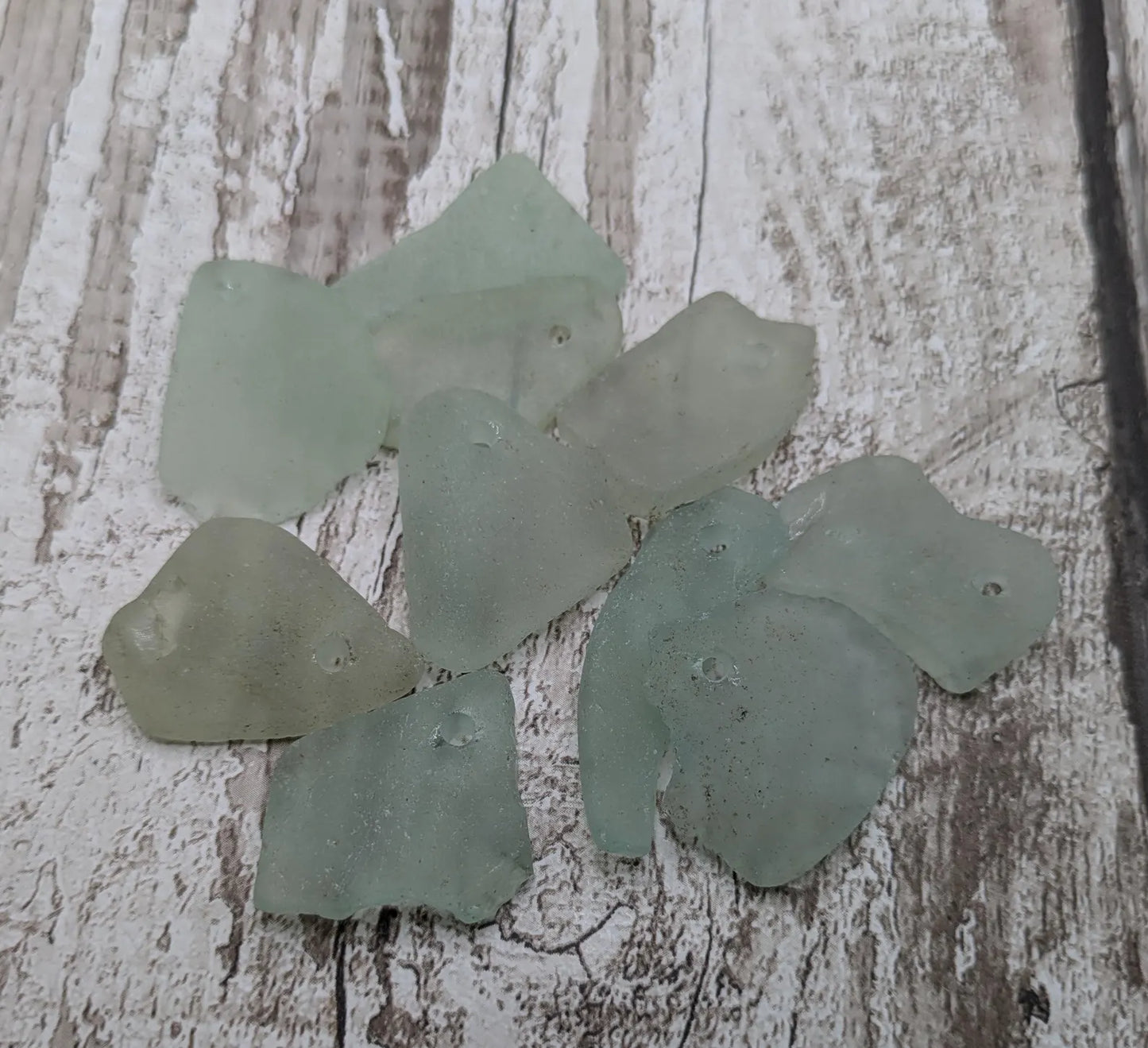 Teal sea glass frosted beads.