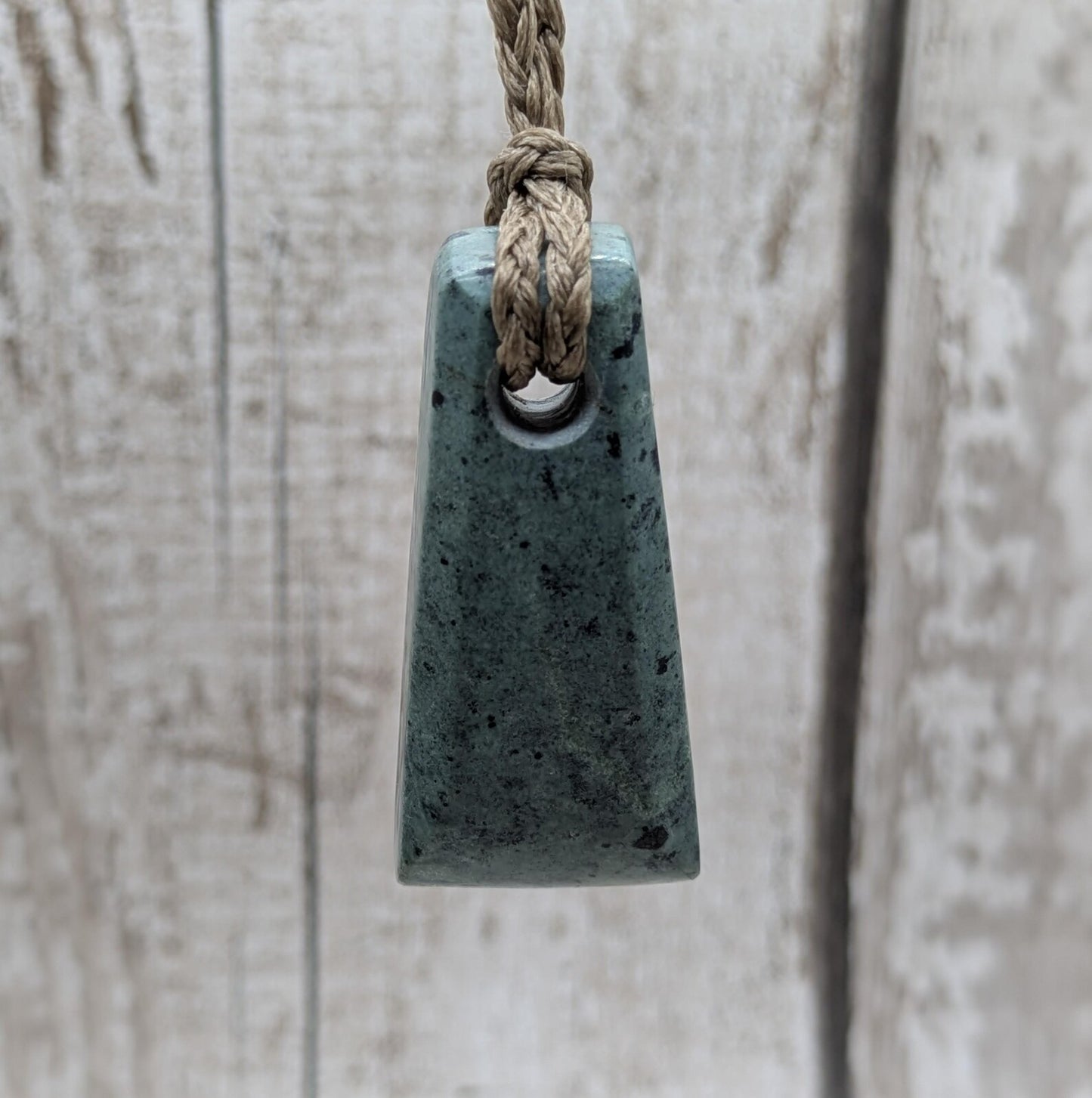 New Zealand Pounamu greenstone jade Hei Toki adze style pendant.