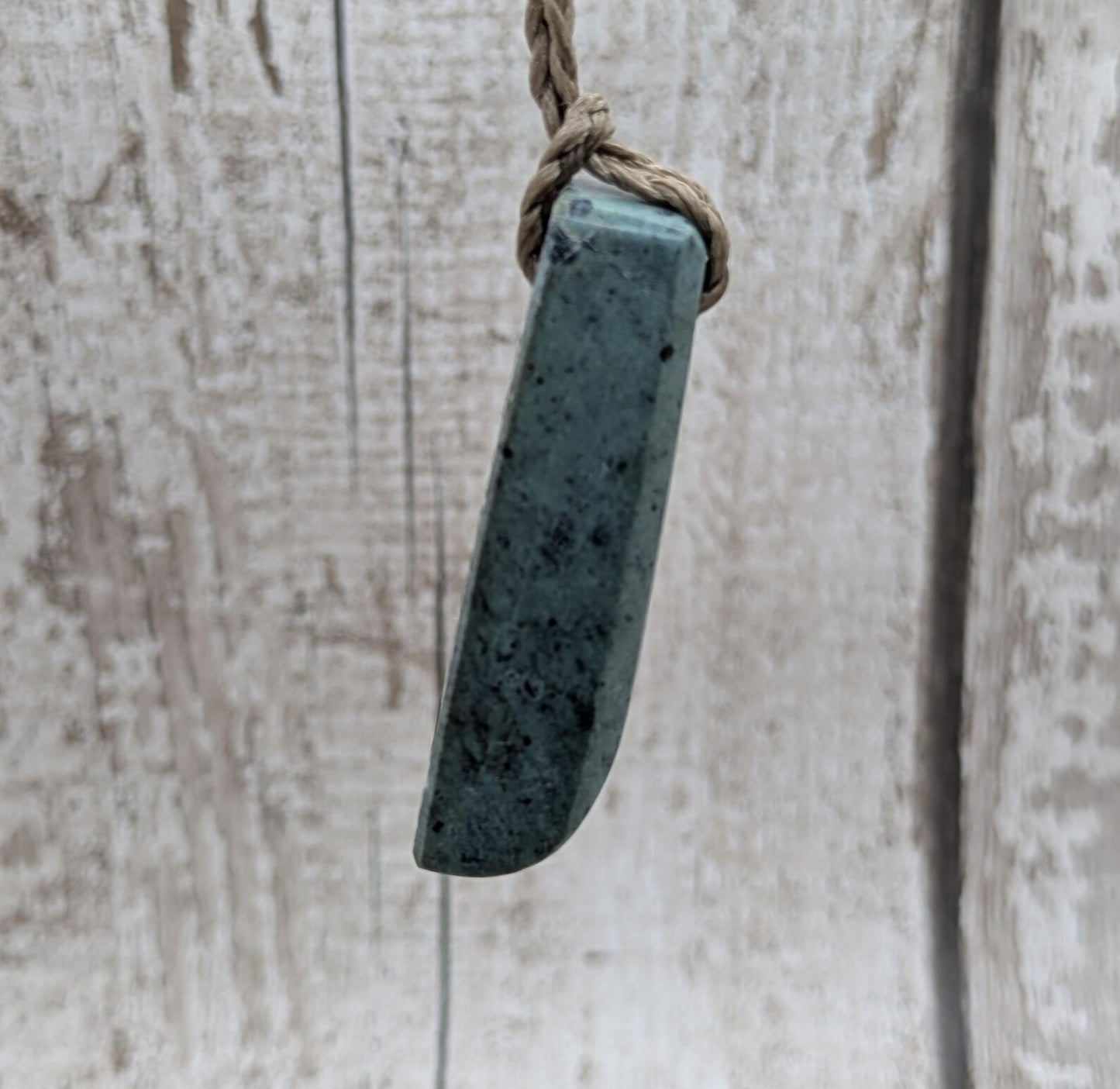 New Zealand Pounamu greenstone jade Hei Toki adze style pendant.
