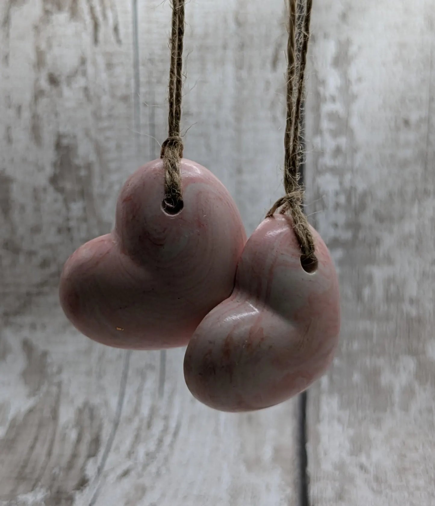 Jesmonite red heart unisex Christmas decorations.