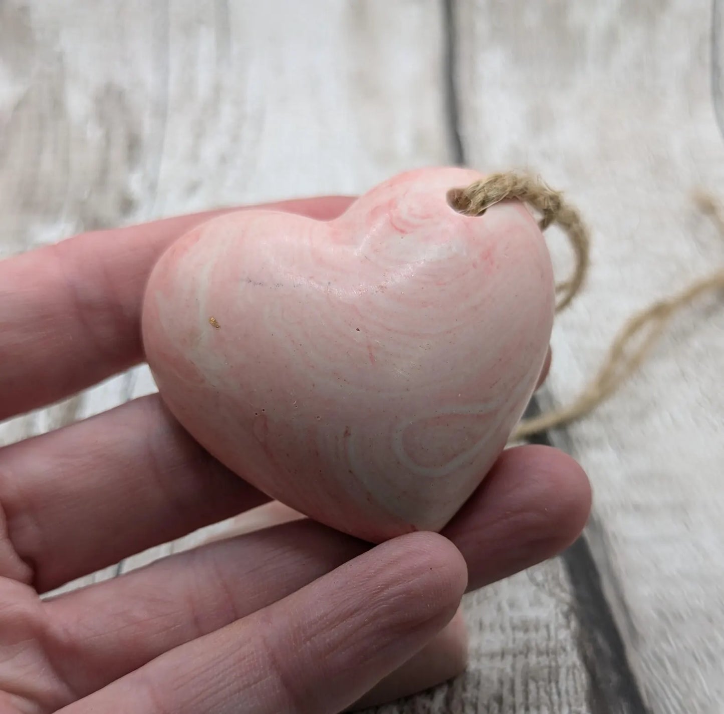 Jesmonite red heart unisex Christmas decorations.