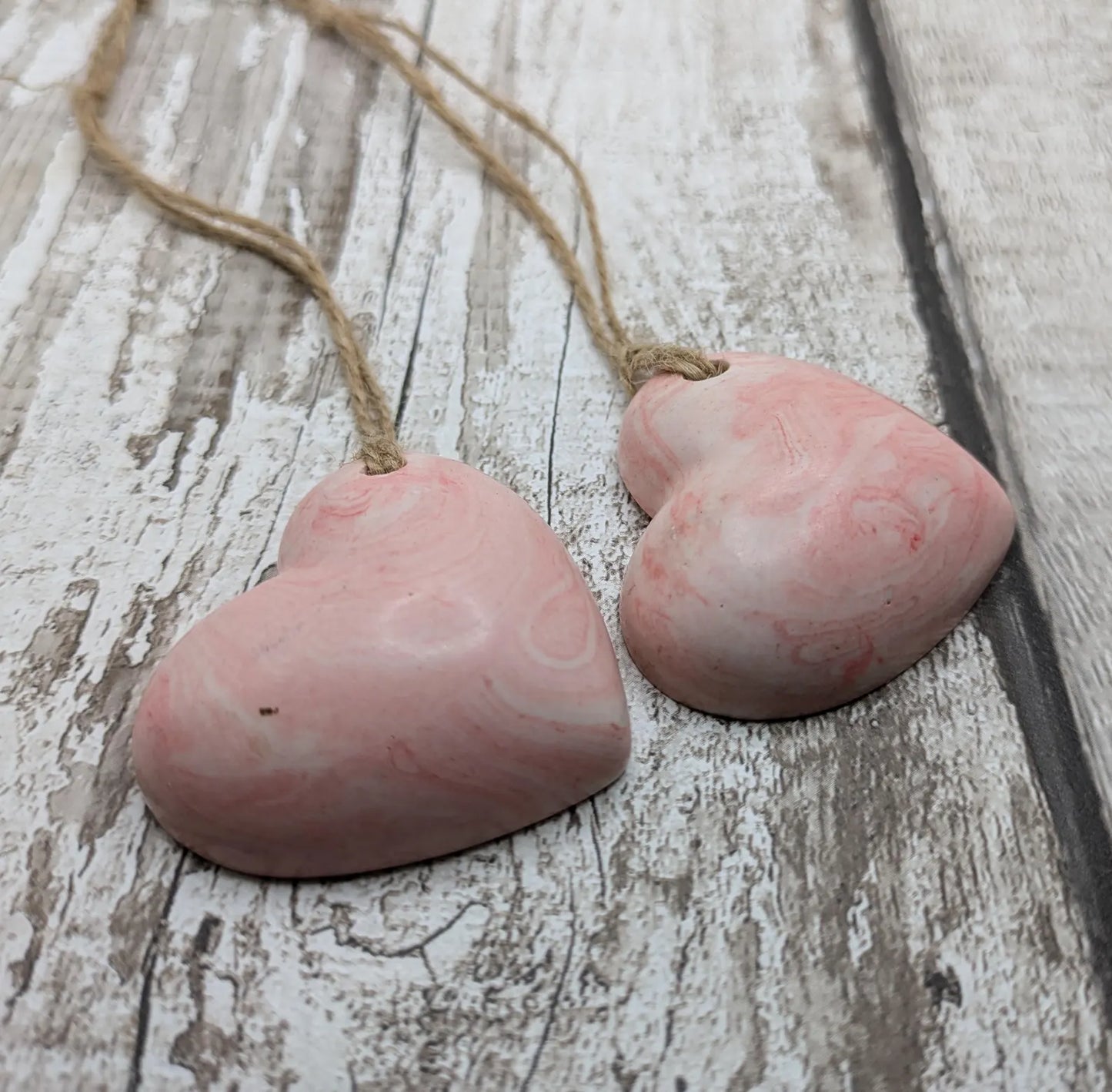 Jesmonite red heart unisex Christmas decorations.