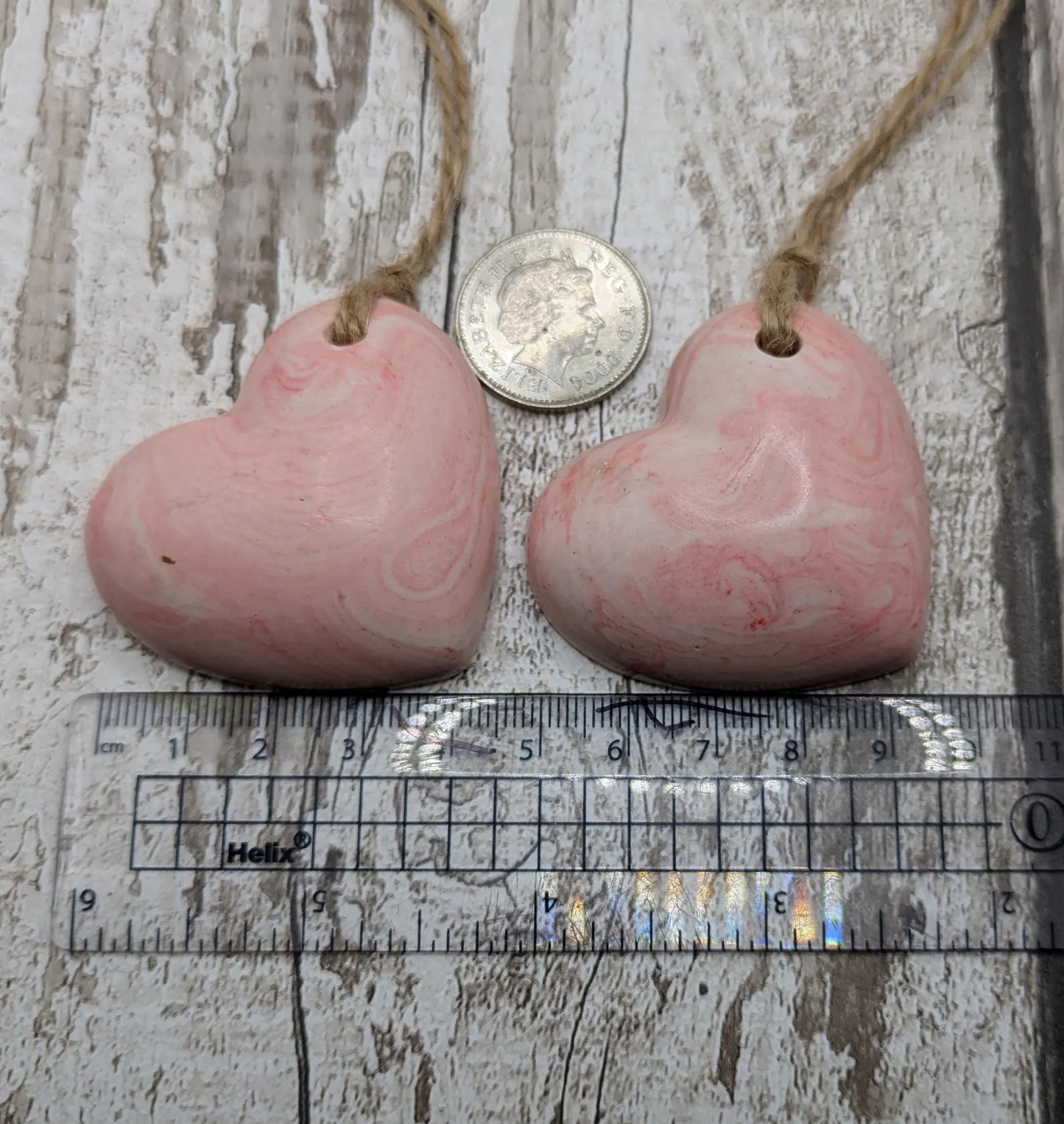 Jesmonite red heart unisex Christmas decorations.