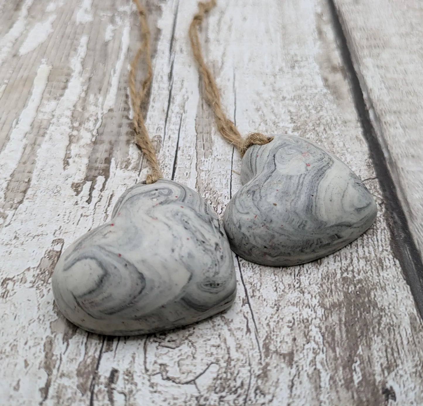 Black and white jesmonite Christmas decoratIons.