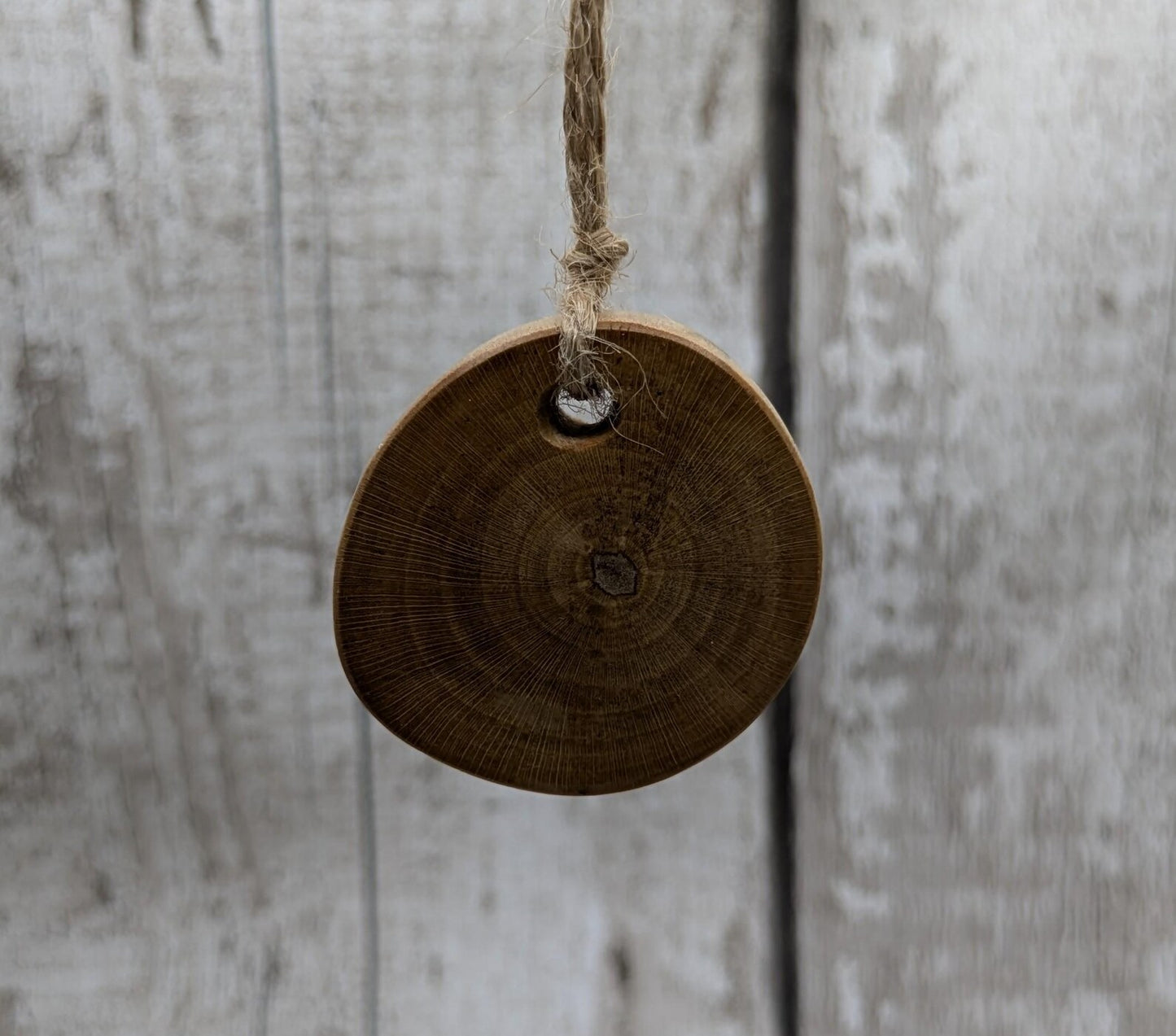 Apple wood ansuz rune Christmas decoration.