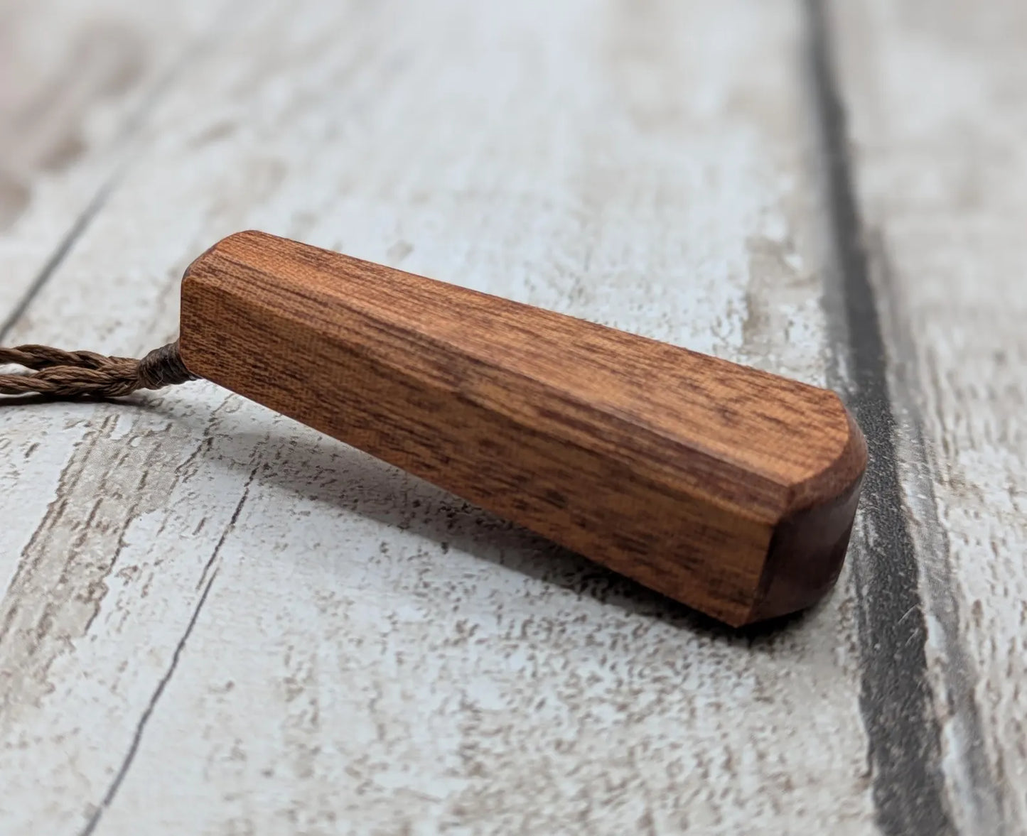 Sepele mahogany wood roimata tear drop pendant.