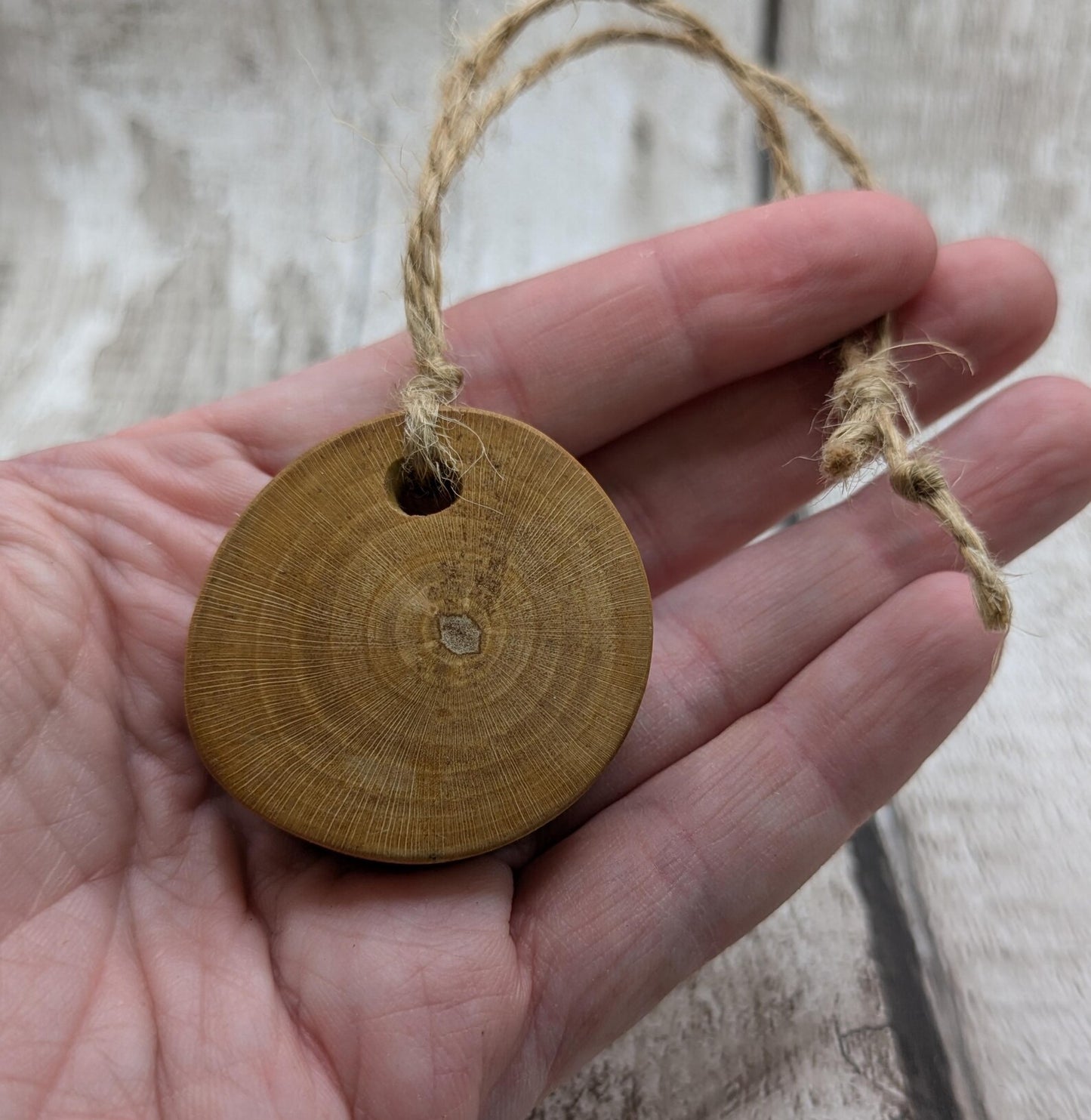 Apple wood ansuz rune Christmas decoration.