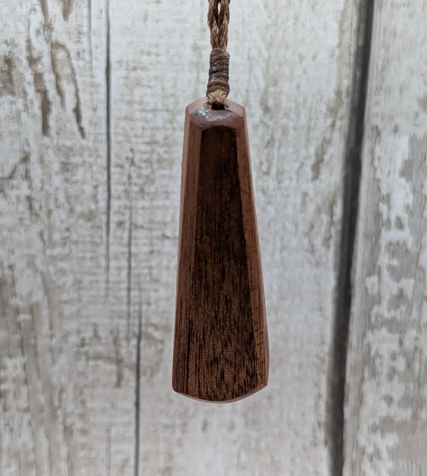 Sepele mahogany wood roimata tear drop pendant.