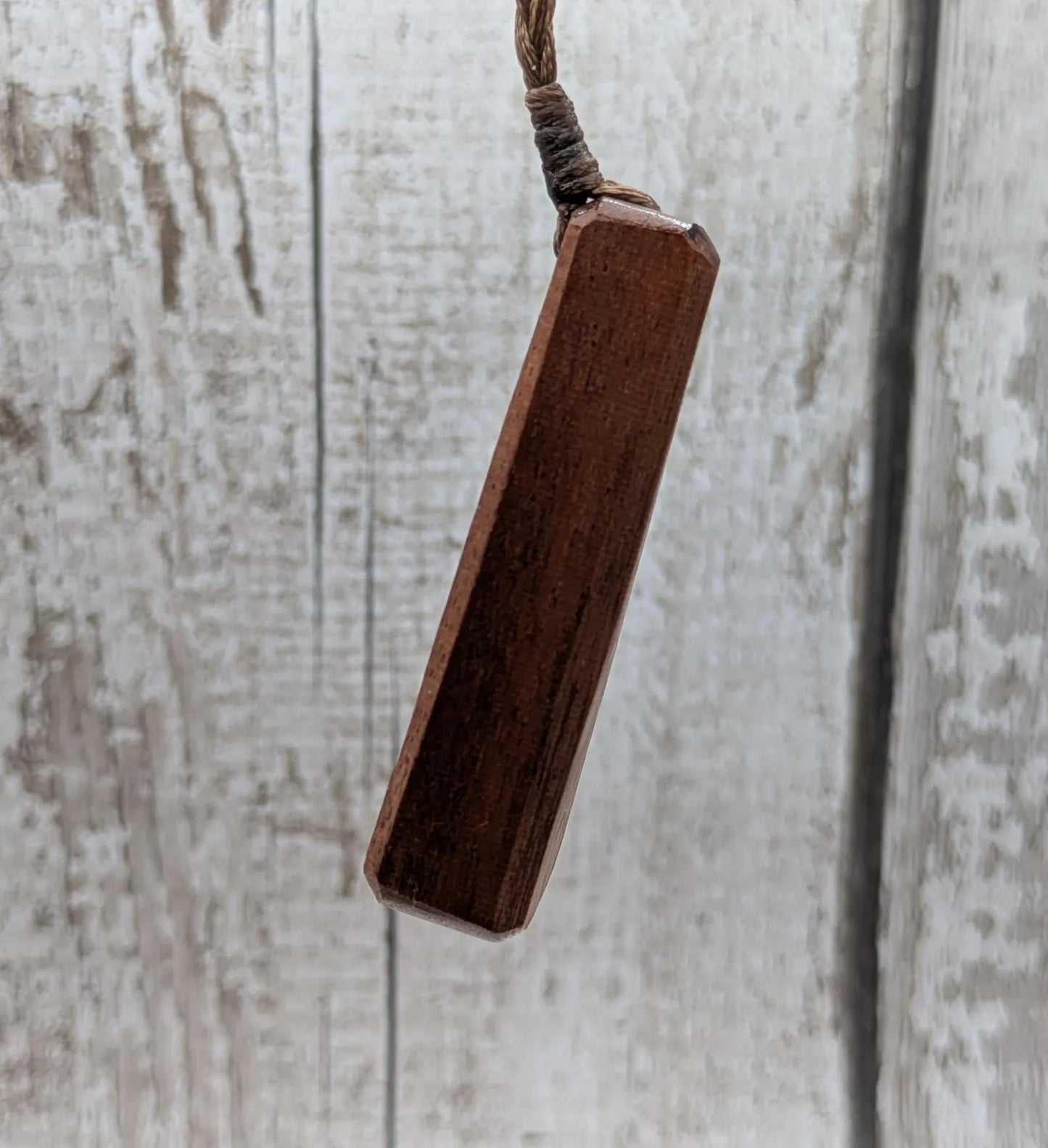 Sepele mahogany wood roimata tear drop pendant.