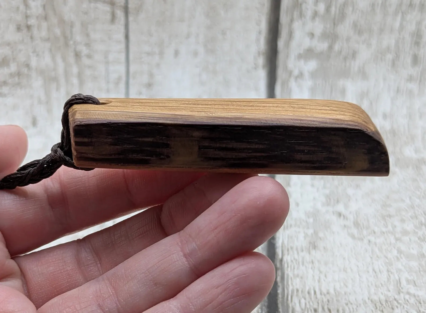 whiskey barrel oak wood hei tokin adze pendant