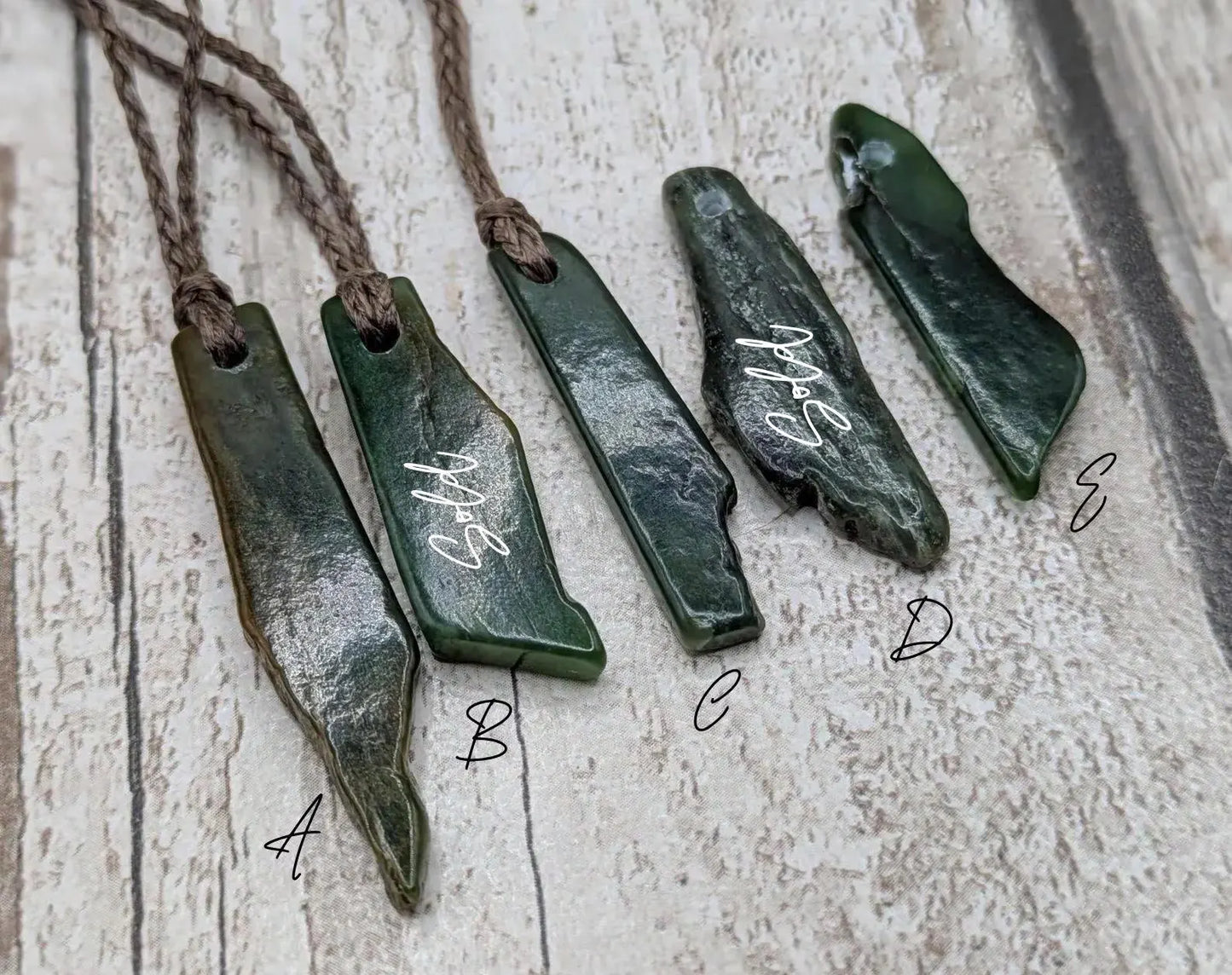 Tumble polished New Zealand Pounamu Jade Necklace – Raw Greenstone Offcut crystal Pendant on Cord, simple spiritual jewellery.