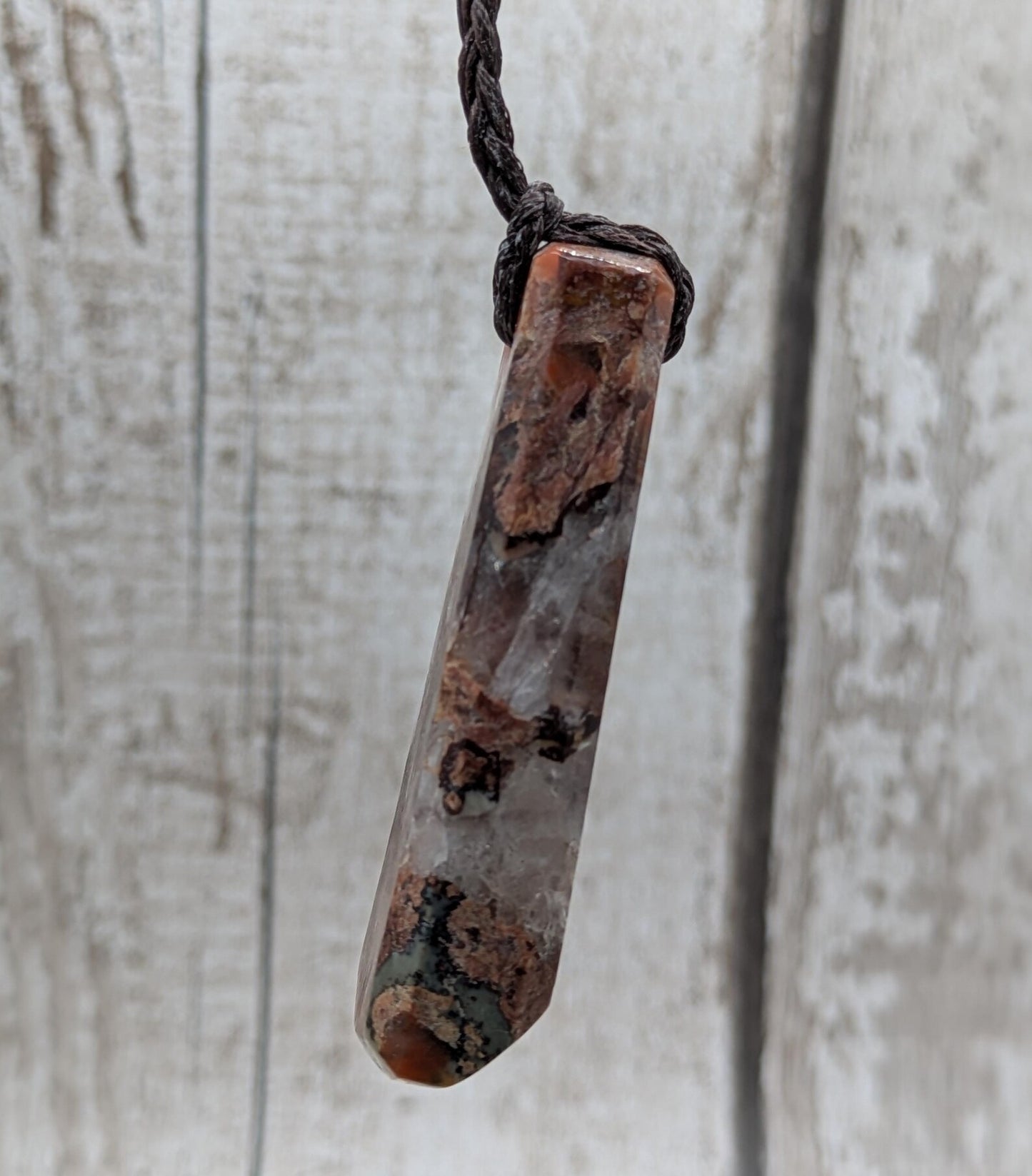 Scottish agate hei toki adze style pendant.