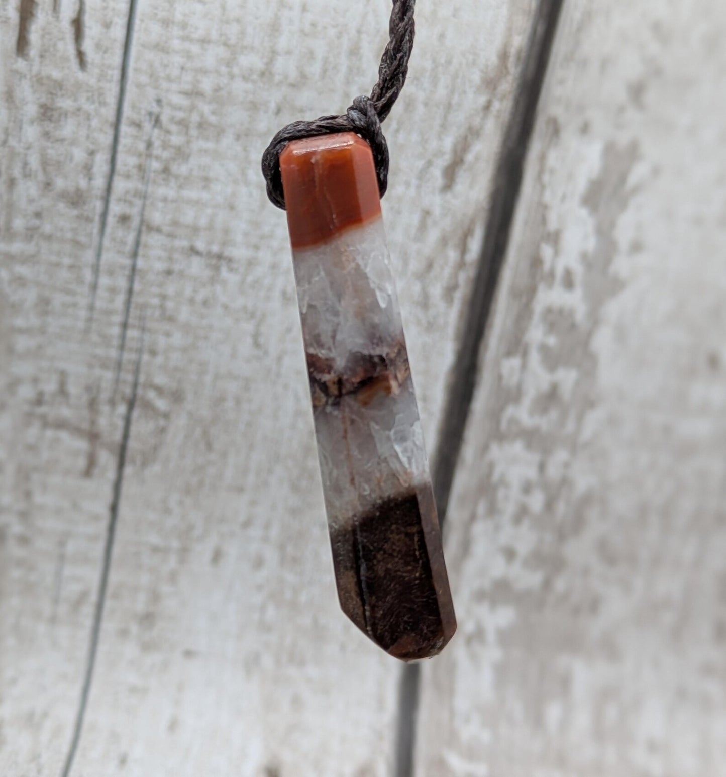 Scottish agate hei toki adze style pendant.