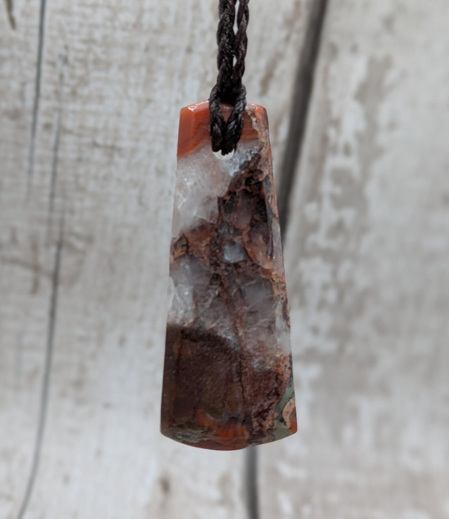 Scottish agate hei toki adze style pendant.