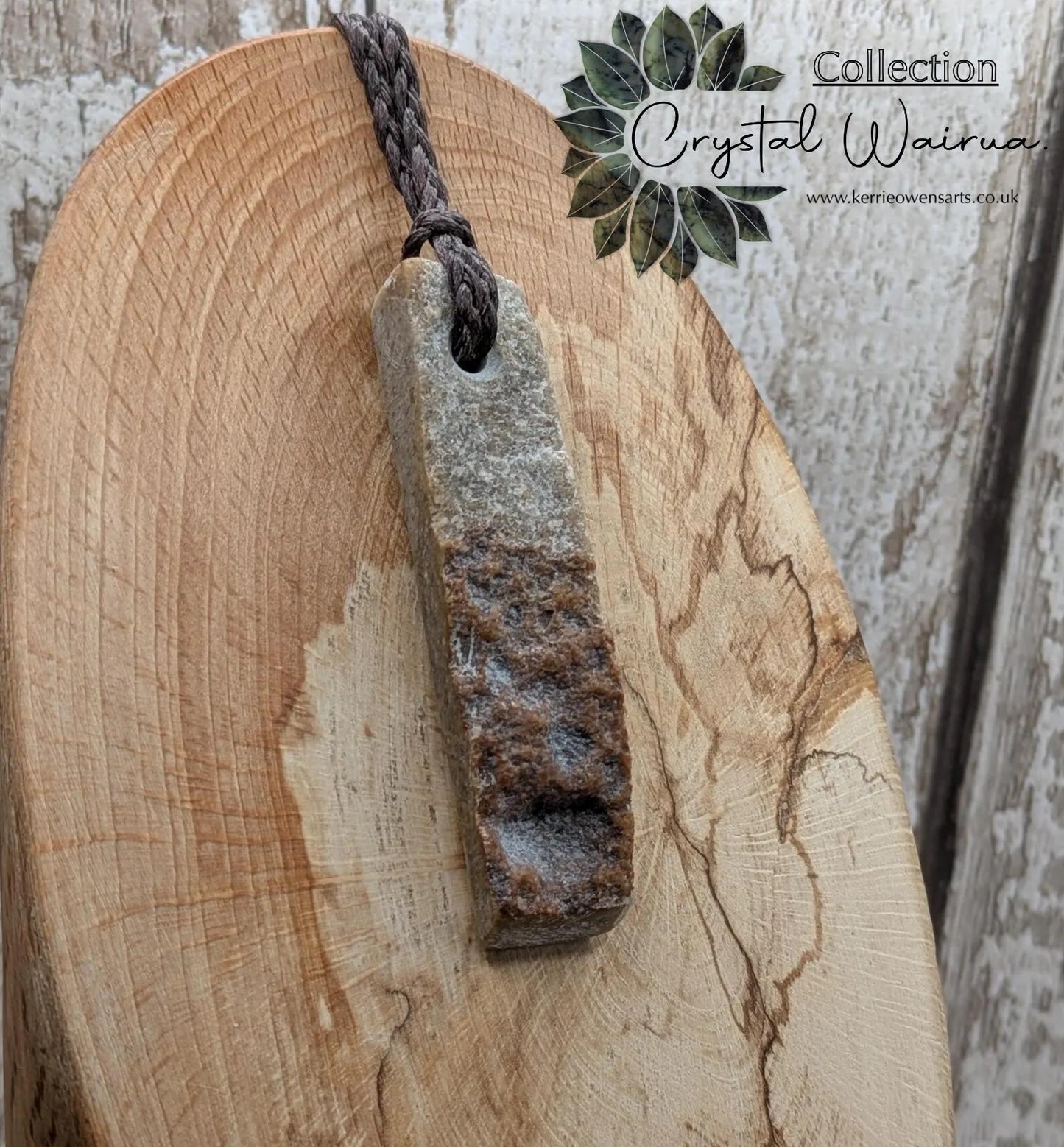 Raw-Edged Avebury Sarsen Pendant – Offcut Stone Amulet with Polished Sides, Ancient Standing Stone Material, Simple Natural Talisman.