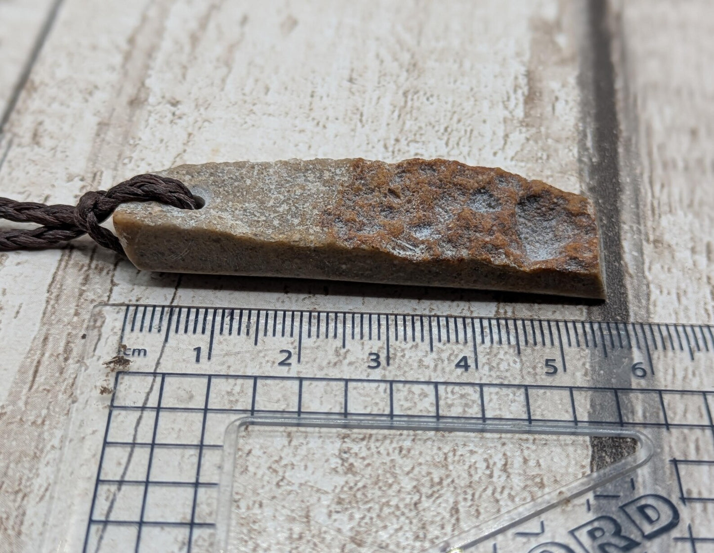 Raw-Edged Avebury Sarsen Pendant – Offcut Stone Amulet with Polished Sides, Ancient Standing Stone Material, Simple Natural Talisman.