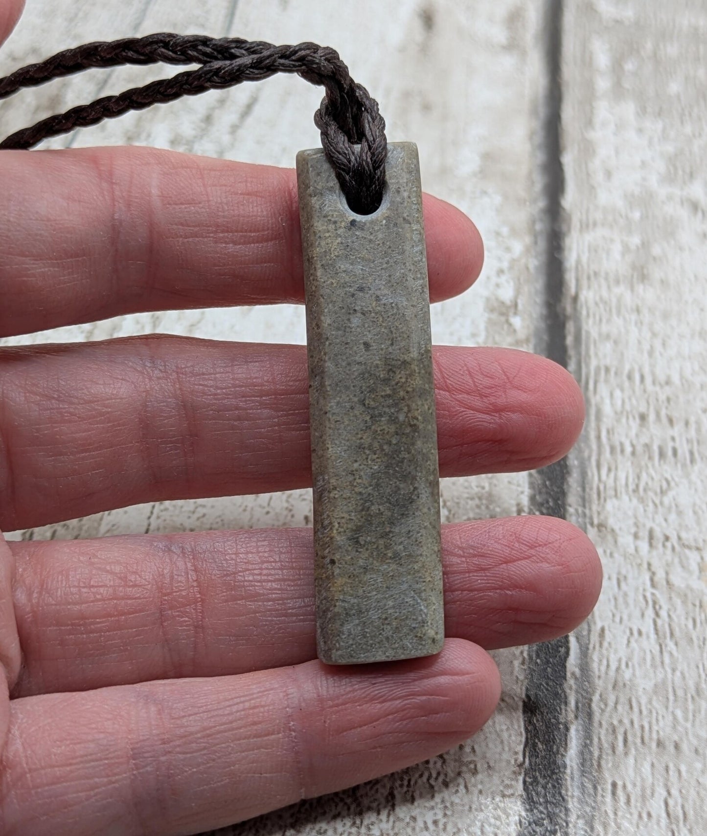 Raw-Edged Avebury Sarsen Pendant – Offcut Stone Amulet with Polished Sides, Ancient Standing Stone Material, Simple Natural Talisman.