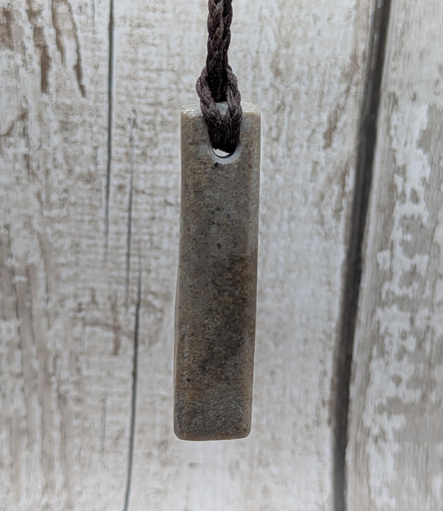 Raw-Edged Avebury Sarsen Pendant – Offcut Stone Amulet with Polished Sides, Ancient Standing Stone Material, Simple Natural Talisman.