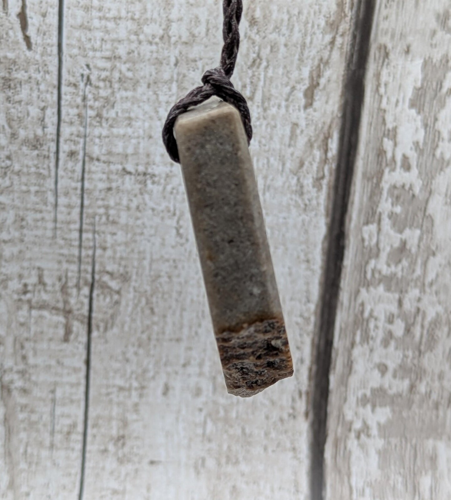 Polished Avebury Sarsen Stone Pendant – Rectangular Talisman, Raw Weathered Base, Ancient Standing Stone Material, Simple Natural Amulet.