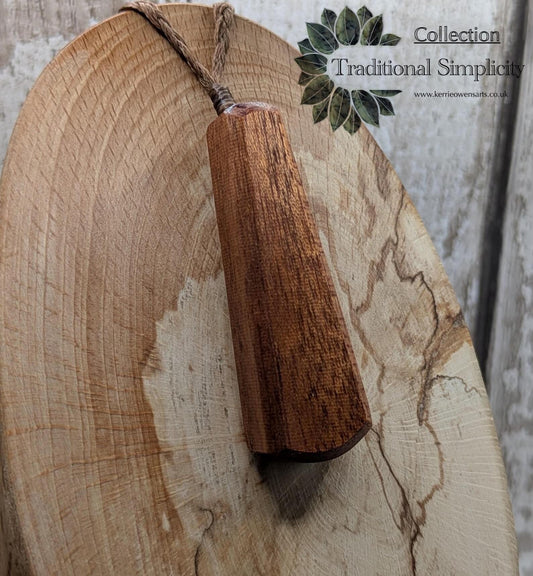 Sepele mahogany wood roimata tear drop pendant.