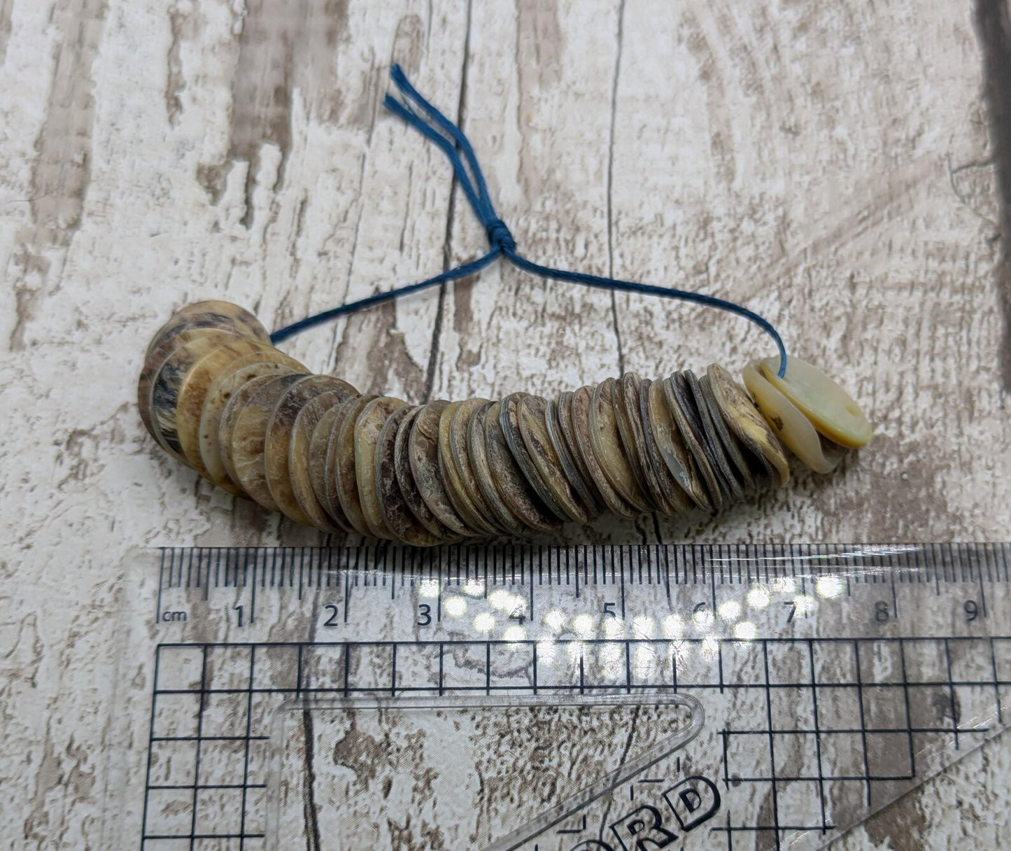 Medium abalone shell buttons.