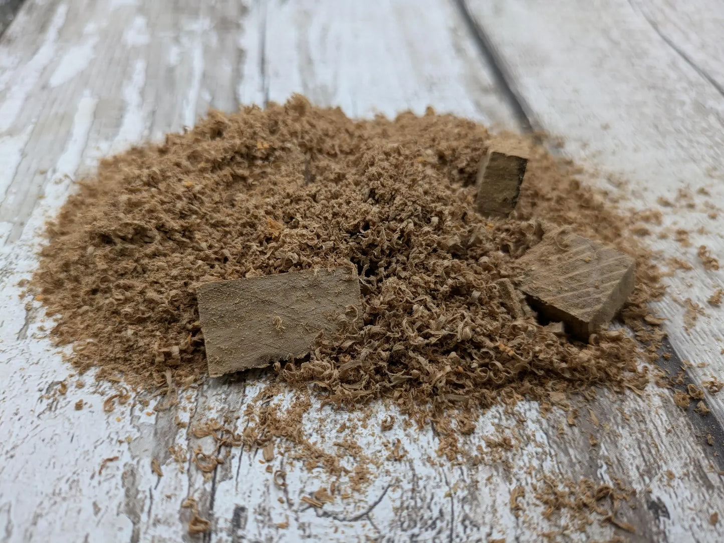Olive wood shavings and offcuts.