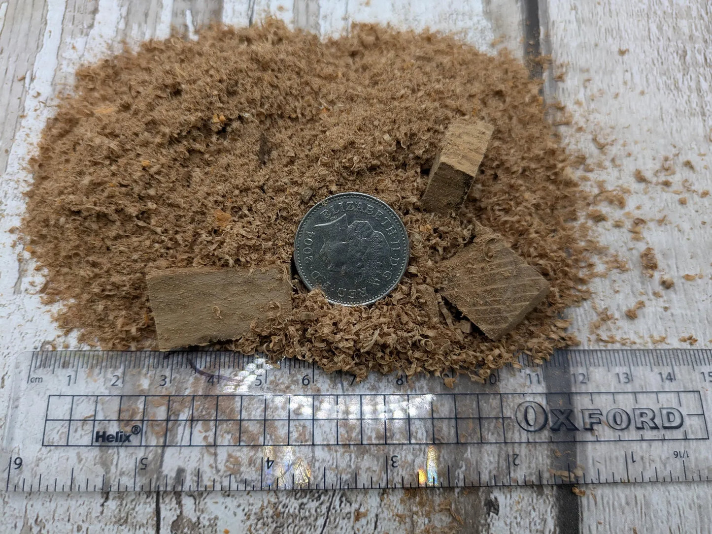 Olive wood shavings and offcuts.
