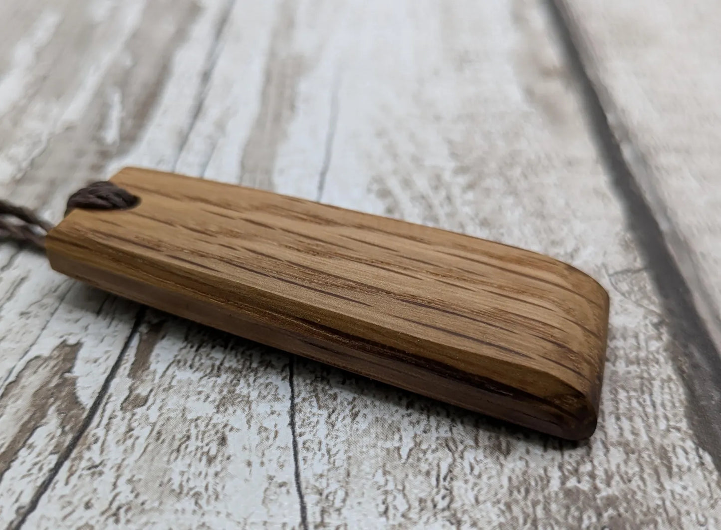 Whiskey barrel oak wood Toki style pendant.