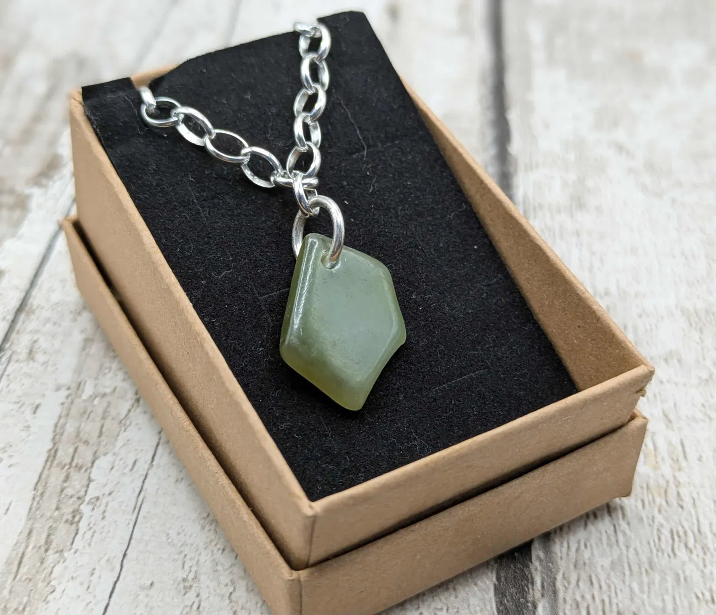 Made to order New Zealand Pounamu Jade Pendant on Sterling Silver set – Tumbled polished Greenstone Necklace, spiritual talisman.