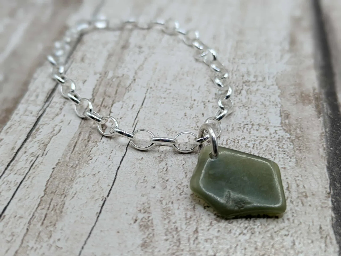 Made to order New Zealand Pounamu Jade Pendant on Sterling Silver set – Tumbled polished Greenstone Necklace, spiritual talisman.
