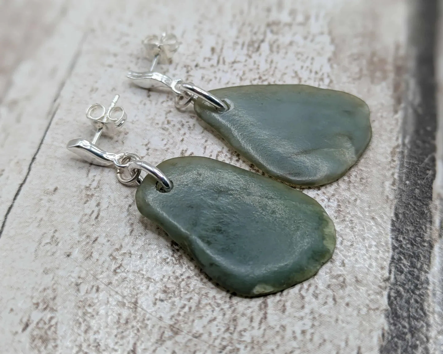 Made to order New Zealand Pounamu Jade Pendant on Sterling Silver set – Tumbled polished Greenstone Necklace, spiritual talisman.
