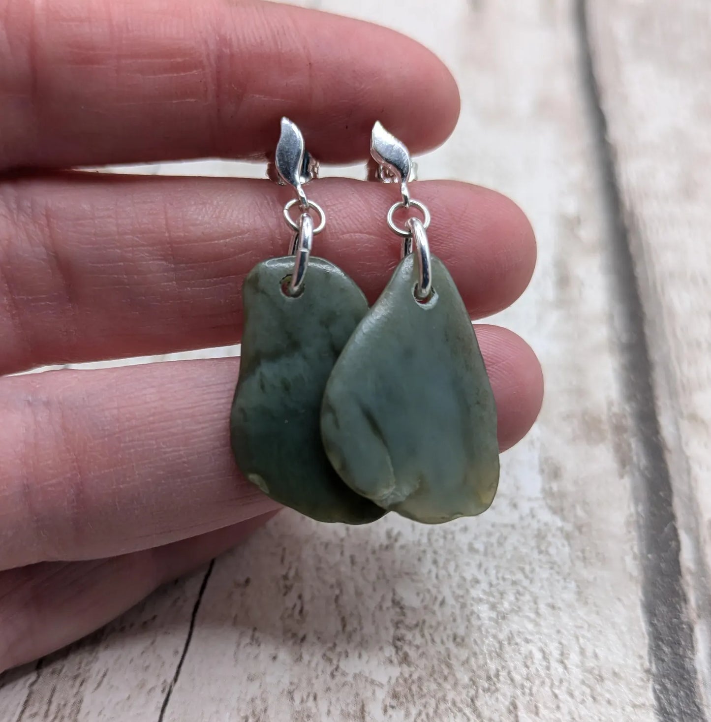 Made to order New Zealand Pounamu Jade Pendant on Sterling Silver set – Tumbled polished Greenstone Necklace, spiritual talisman.